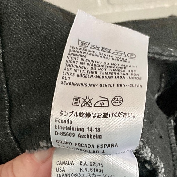 NWOT Escada Y2K Women’s Denim Jeans Blokecore Black Beaded Pockets 8 - Picture 5 of 16